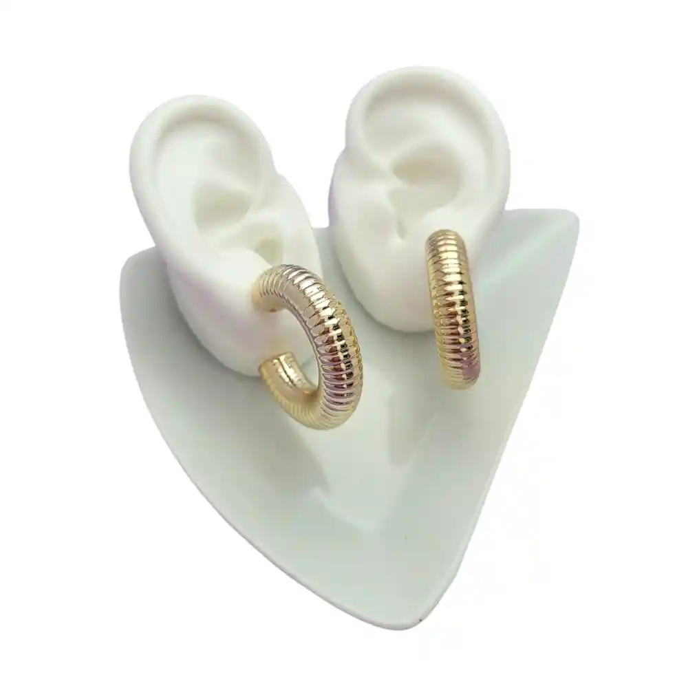 Aretes Candongas Caracol Chunky Doradas
