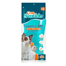 Guante Spa Para Mascotas Con Sentido , Unica Talla, (1 Par)