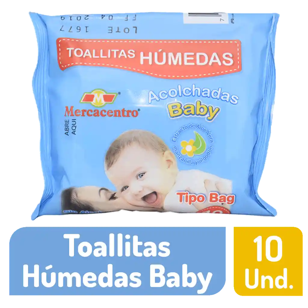 Toallitas Mercacentro Baby Humedas 10 Und