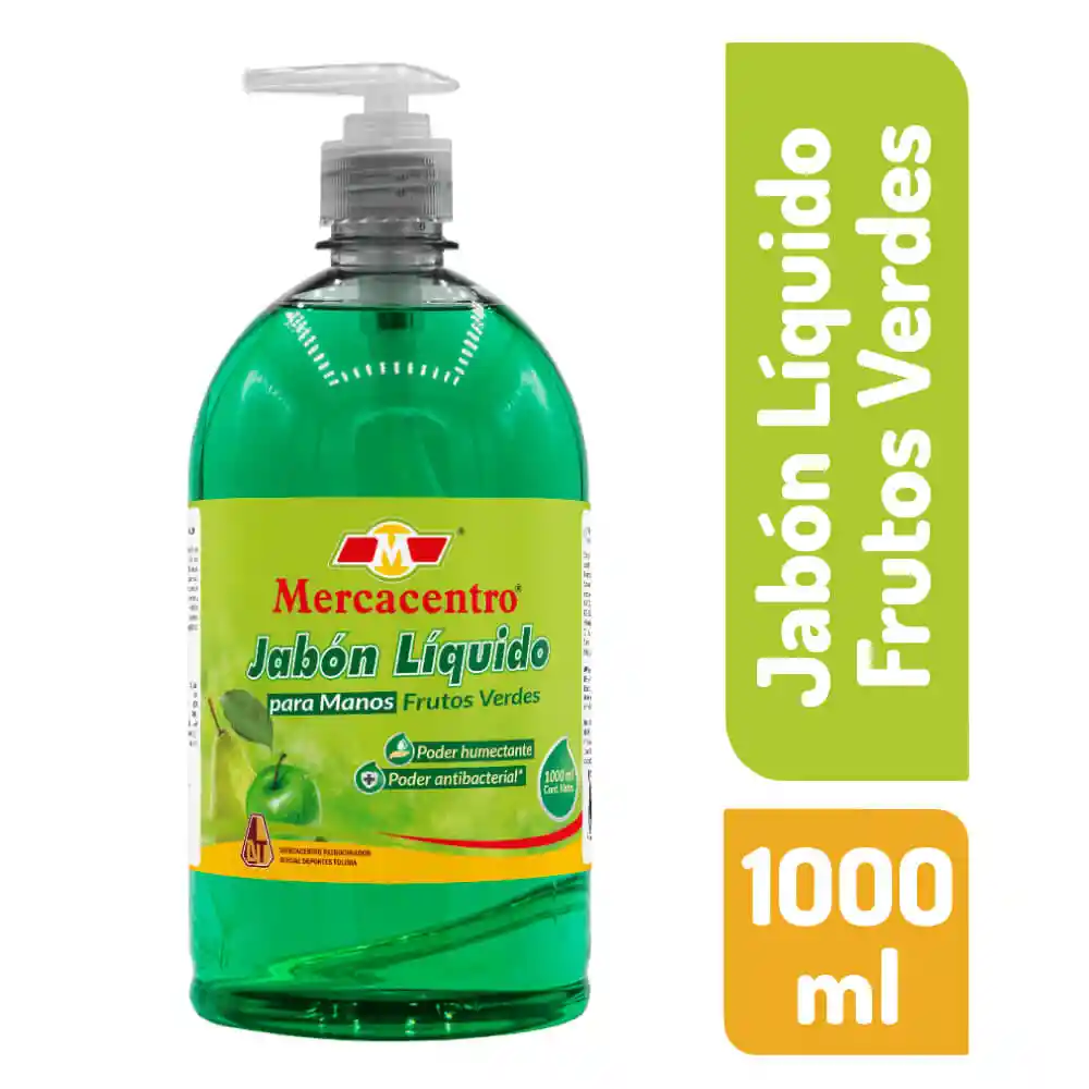 Jabon Liquido Mercacentro 1000 Ml Frutos Verdes