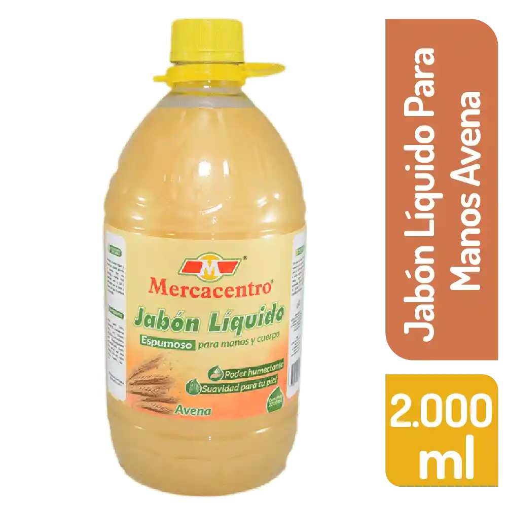 Jabón Líquido Mercacentro Espumoso Avena 2000 Ml