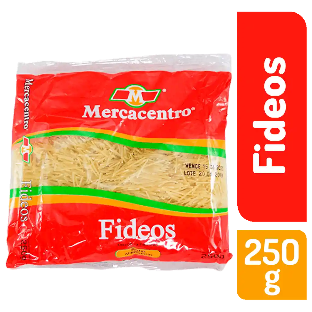 Pasta Mercacentro Fideo 250 G