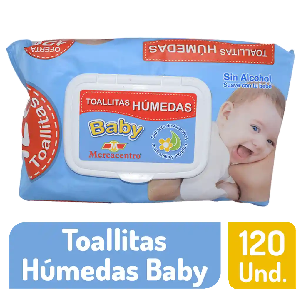 Toallitas Mercacentro Húmedas 120 Und