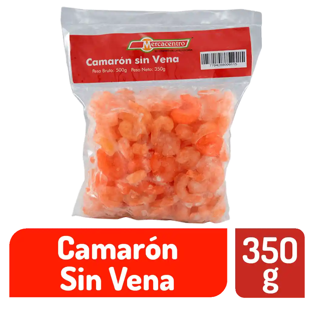 Camarón Mercacentro Sin Vena 350 G Peso Neto