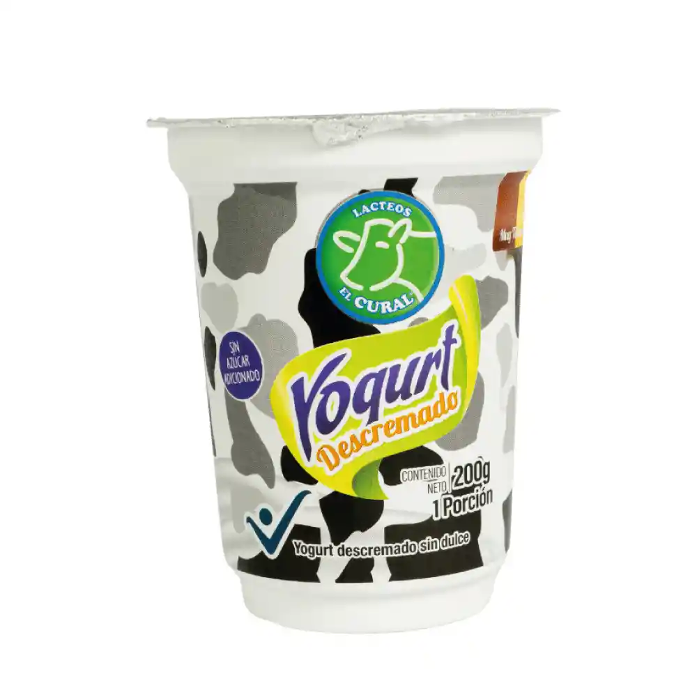 Yogurt El Cural Sin Azúcar X 200 G Descremado