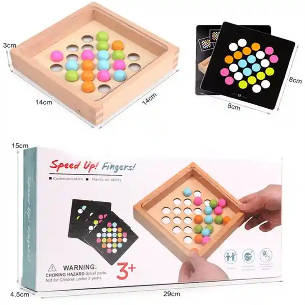 Juego Didáctico Agilidad Y Memoria Tablero Madera Para Niños