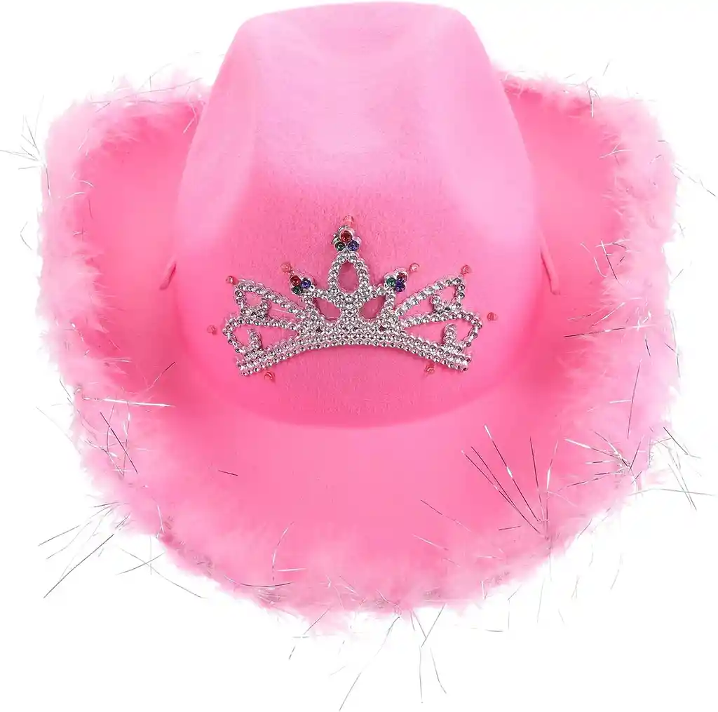 Sombrero Vaquera Rosado Bichota Vaquero Disfraz Mujer