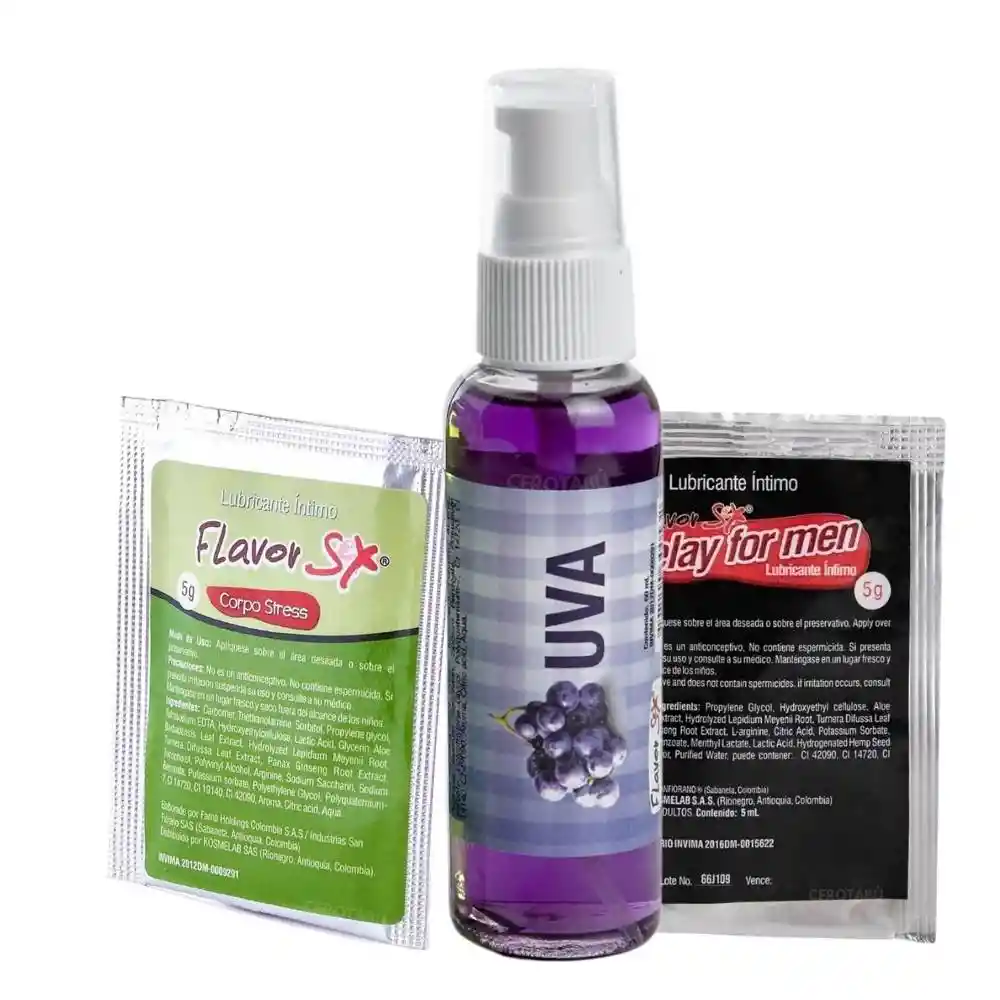 Kit X3 Lubricante Comestible + Estrechante + Retardante