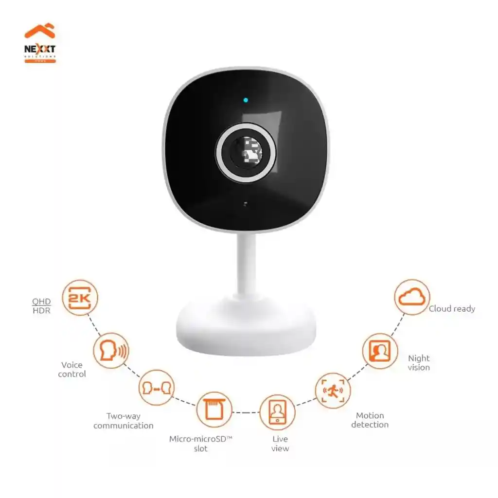 Cámara De Seguridad Wifi Inteligente 2k Qhd Nexxt Indoor 710