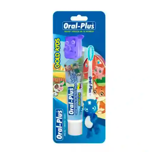 Oral Plus Cepillo Gold Kids + Crema X 70gr + Protector