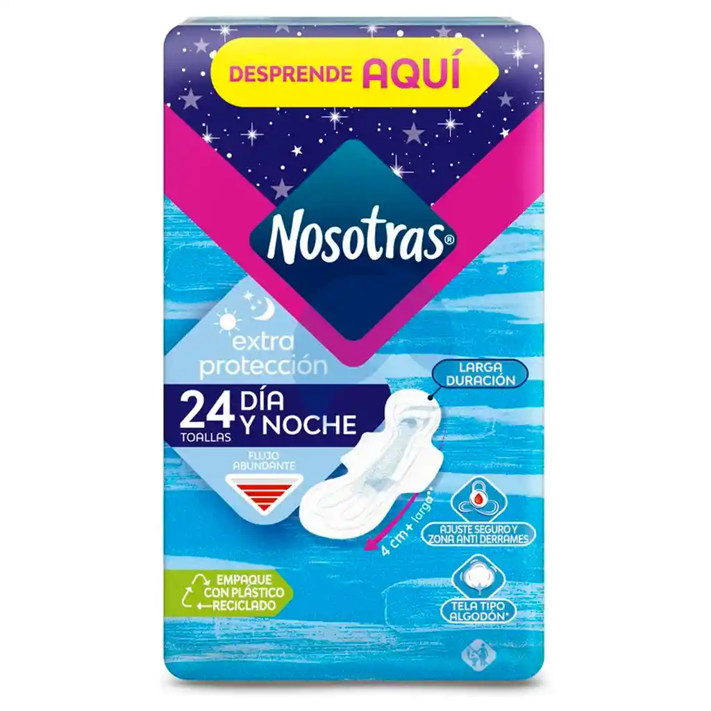 Nosotras Toalla Higenica Dia Y Noche X 24und