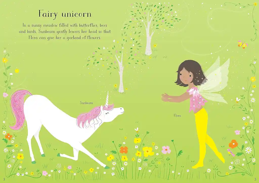 Libro Didáctico Diseño De Unicornios Stickers Para Niñas