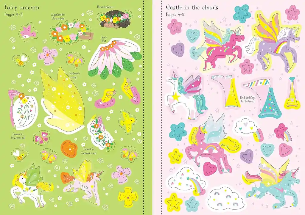 Libro Didáctico Diseño De Unicornios Stickers Para Niñas