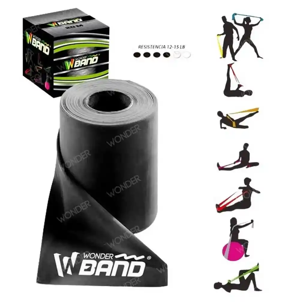Thera Band Negro Resistencia Media Rollo 20 Metros Sport