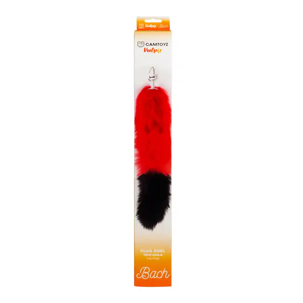 Plug Anal Con Cola De Zorro Bach Camtoyz Rojo Y Negro