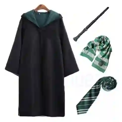 Disfraz Harry Potter Para Niño Túnica Gryffindor 5 Piezas Verde Capa Cosplay Halloween