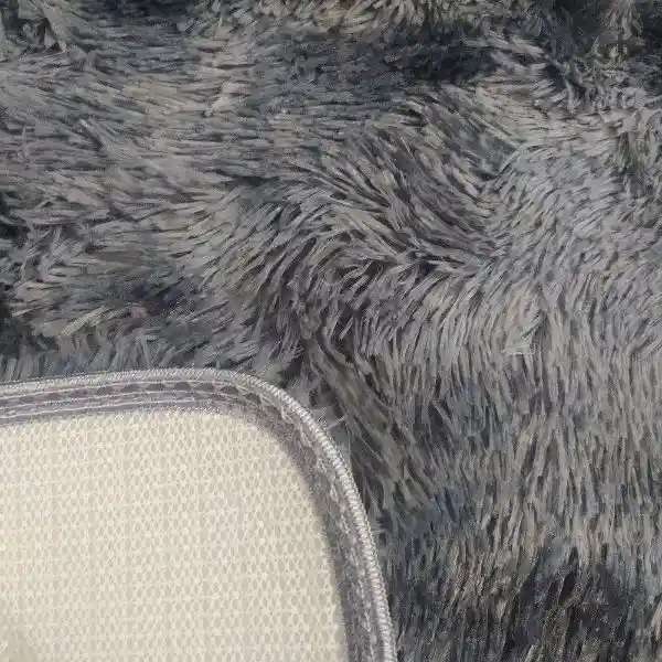 Tapetes Pie De Cama Peludos Antideslizante Gris Matizado 50*80 Cms