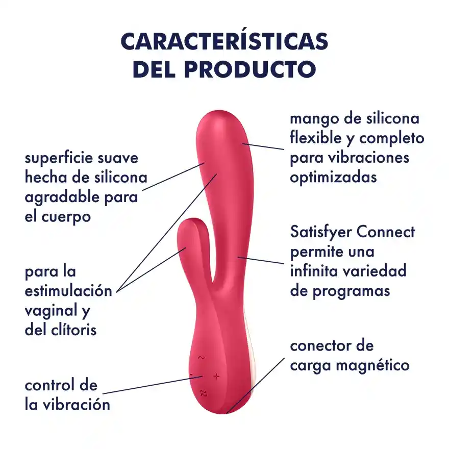 Satisfyer Mono Flex Con App Rojo - Vibrador Doble Estimulación