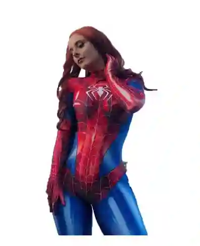 Disfraz Spiderman Licrado Talla S Para Mujer Vestido Superhéroe Cosplay Halloween