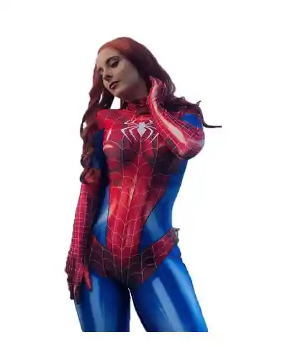 Disfraz Spiderman Licrado Talla S Para Mujer Vestido Superhéroe Cosplay Halloween