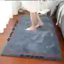 Tapete Pie De Cama Antideslizante Piel Conejo Sintetico Azul 50 X 80cm