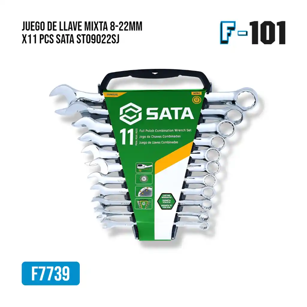 Juego De Llave Mixta 8-22mm X11 Pcs Sata St09022sj