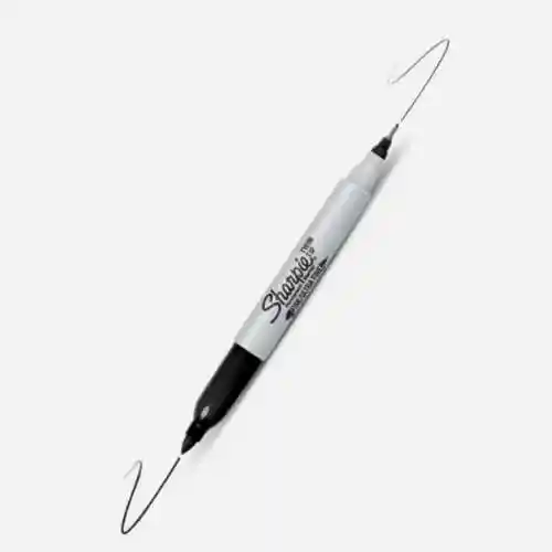 Sharpie Negro Doble Punta