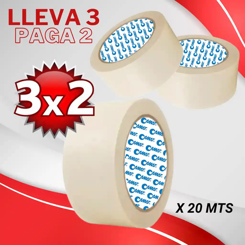 Cinta Enmascarar 48mm X 20 Mts Camat Paga 2 Lleva 3