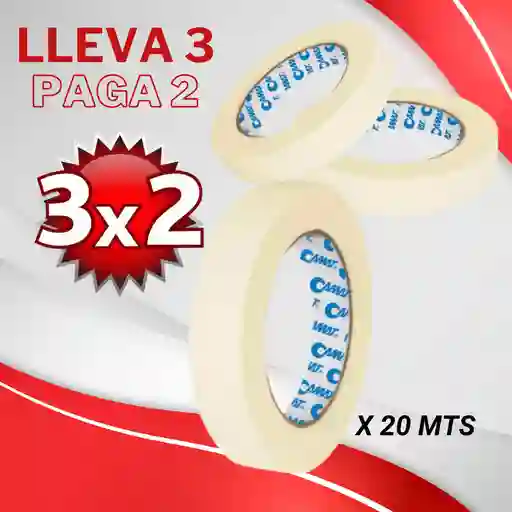 Cinta Enmascarar 24mm X 20 Mts Camat Paga 2 Lleva 3