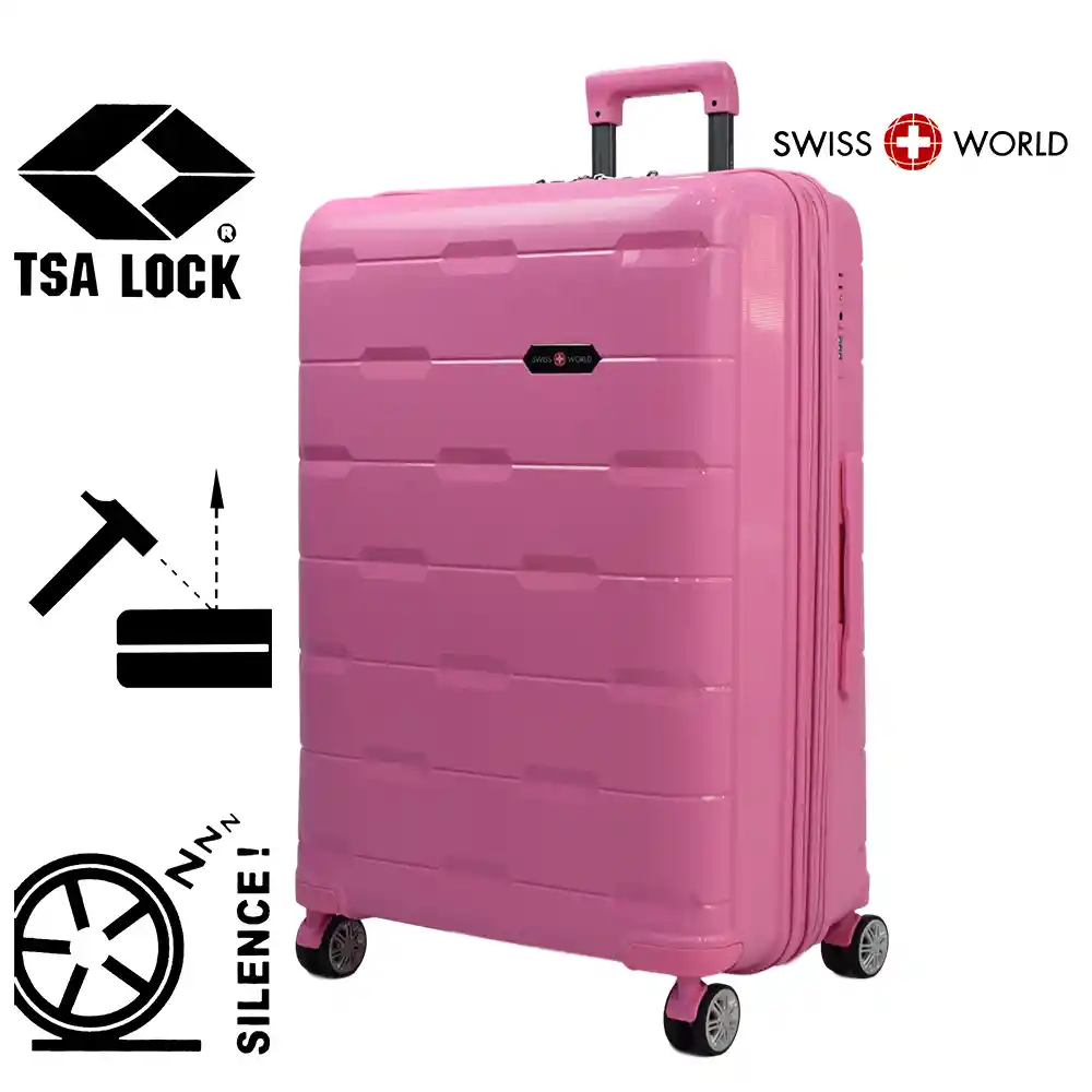 Maleta De Viaje 28″ Swiss World Pink, 100% Polipropileno