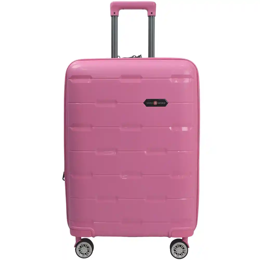 Maleta De Viaje 24″ Swiss World Pink, 100% Polipropileno