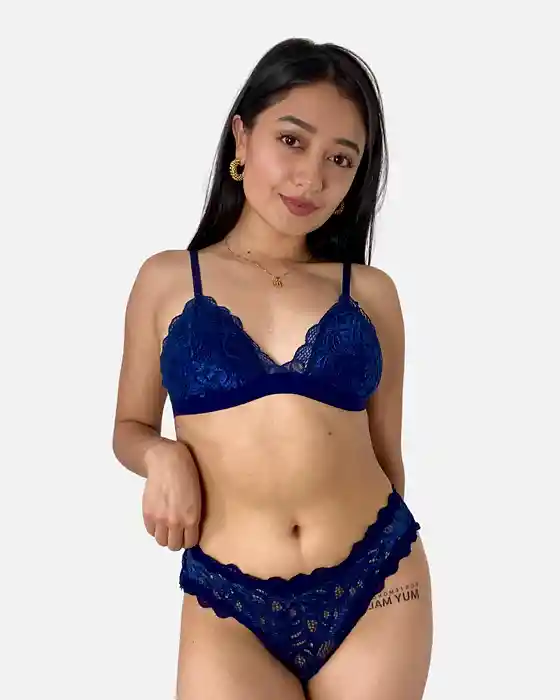 Conjunto En Encaje Alice Cristal (bralette + Panty)