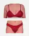 Conjunto En Encaje Alice Cristal (bralette + Panty)