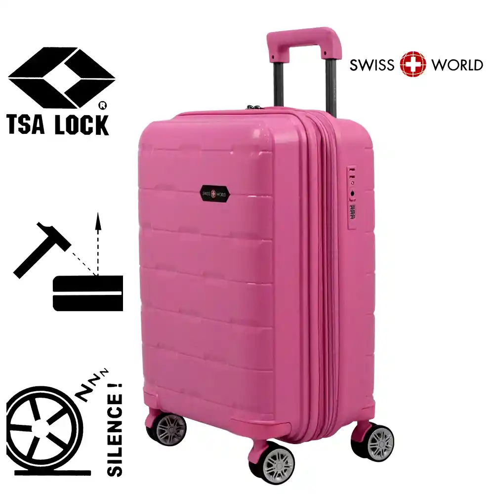 Maleta De Viaje 20″ Swiss World Pink, 100% Polipropileno