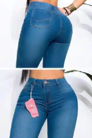 Jeans De Dama, Clasico, Levanta Cola, Tiro Alto - Talla 8