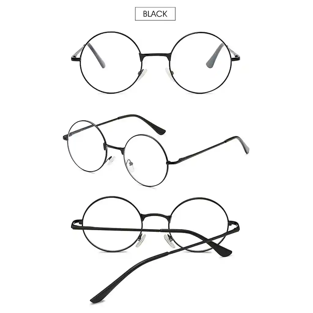 Gafas Redondas Estilo Harry Potter 5cm Lentes Disfraz Moda Marco Negro