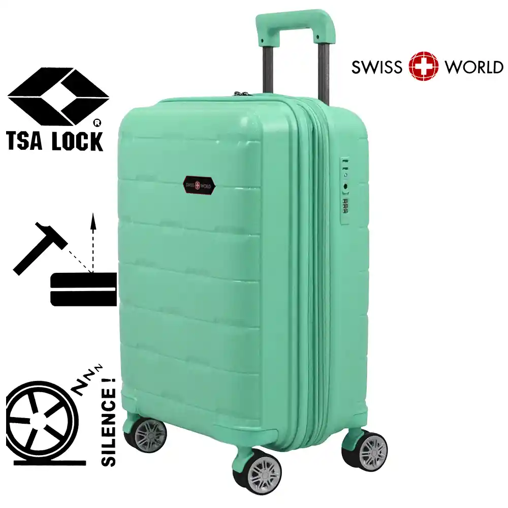 Maleta De Viaje 20″ Swiss World L.green, 100% Polipropileno