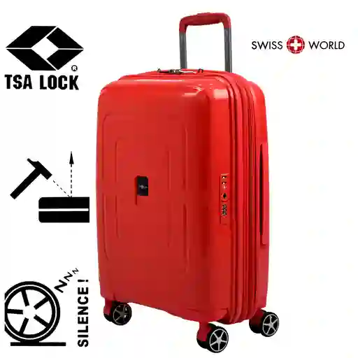 Maleta De Viaje 20″ Swiss World C.red, 100% Polipropileno