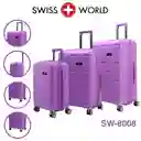 Set X 3 Maletas Swiss World Lila, 100% Polipropileno