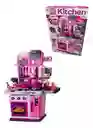 Cocina Infantil Con Accesorios, Luces Y Sonido Color Rosado Funciona Con Agua Real