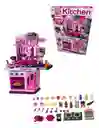 Cocina Infantil Con Accesorios, Luces Y Sonido Color Rosado Funciona Con Agua Real