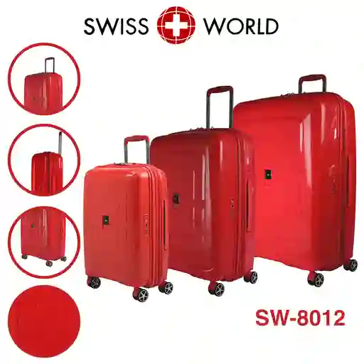 Set X 3 Maletas Swiss World C.red, 100% Polipropileno