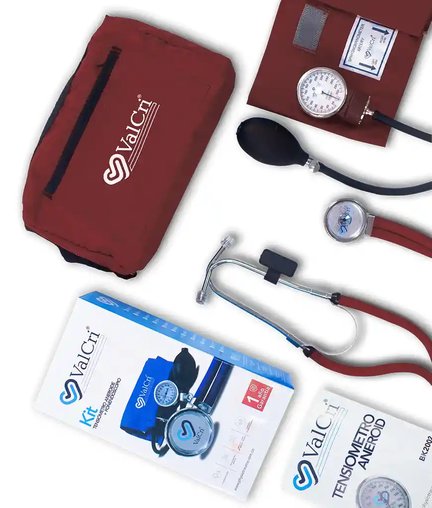 Kit De Tensiómetro Y Fonendoscopio Rappaport Valcri Vinotinto