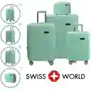 Set X 4 Maletas Swiss World L.green, 100% Polipropileno