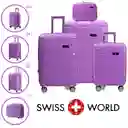 Set X 4 Maletas Swiss World Lila, 100% Polipropileno