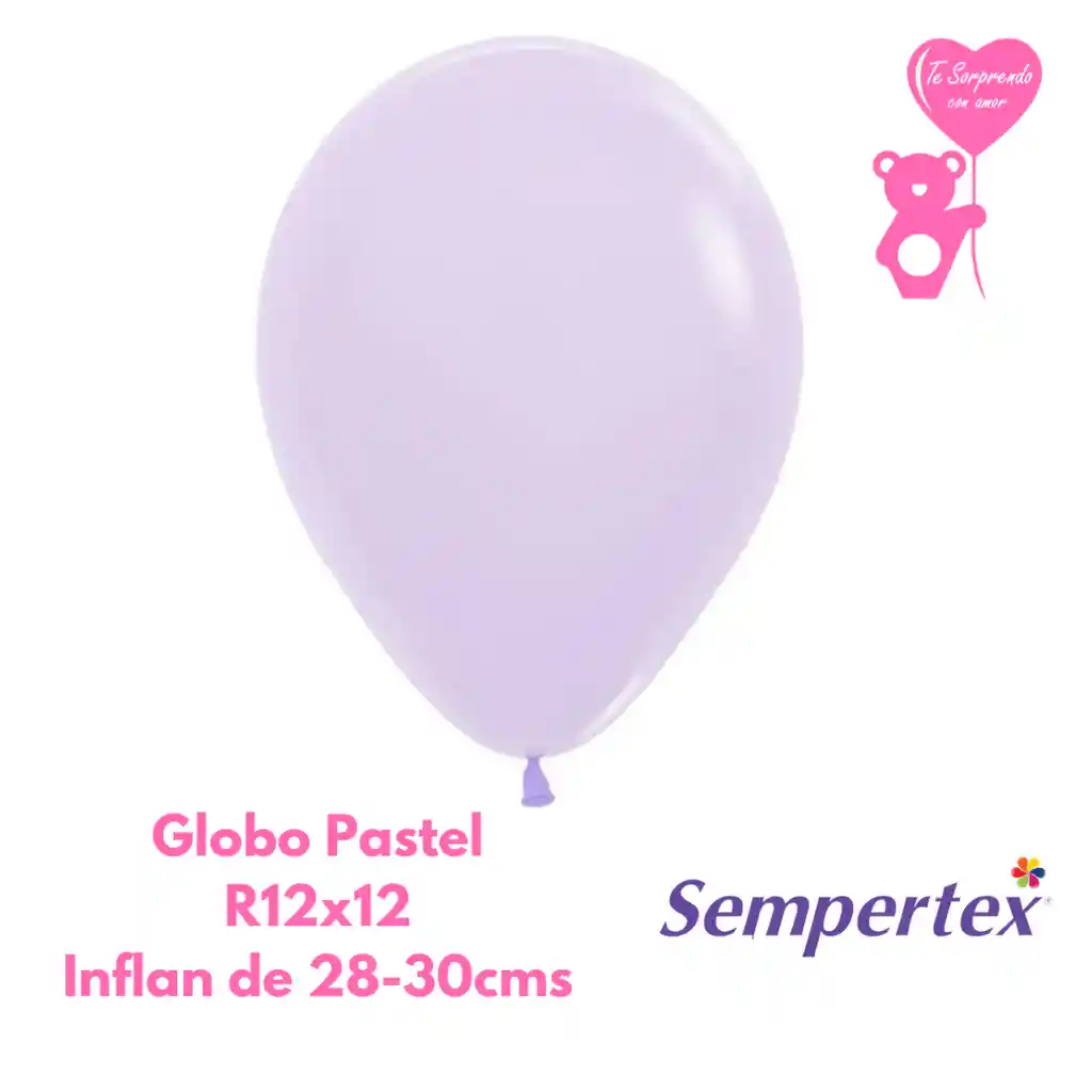 Globo O Bomba Pastel Mate Lila Sempertex R12x12