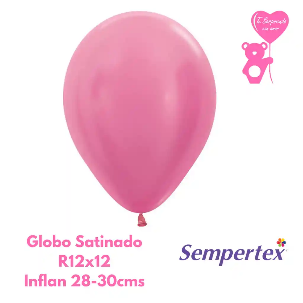 Globo O Bomba Satin Fucsia Sempertex R12x12