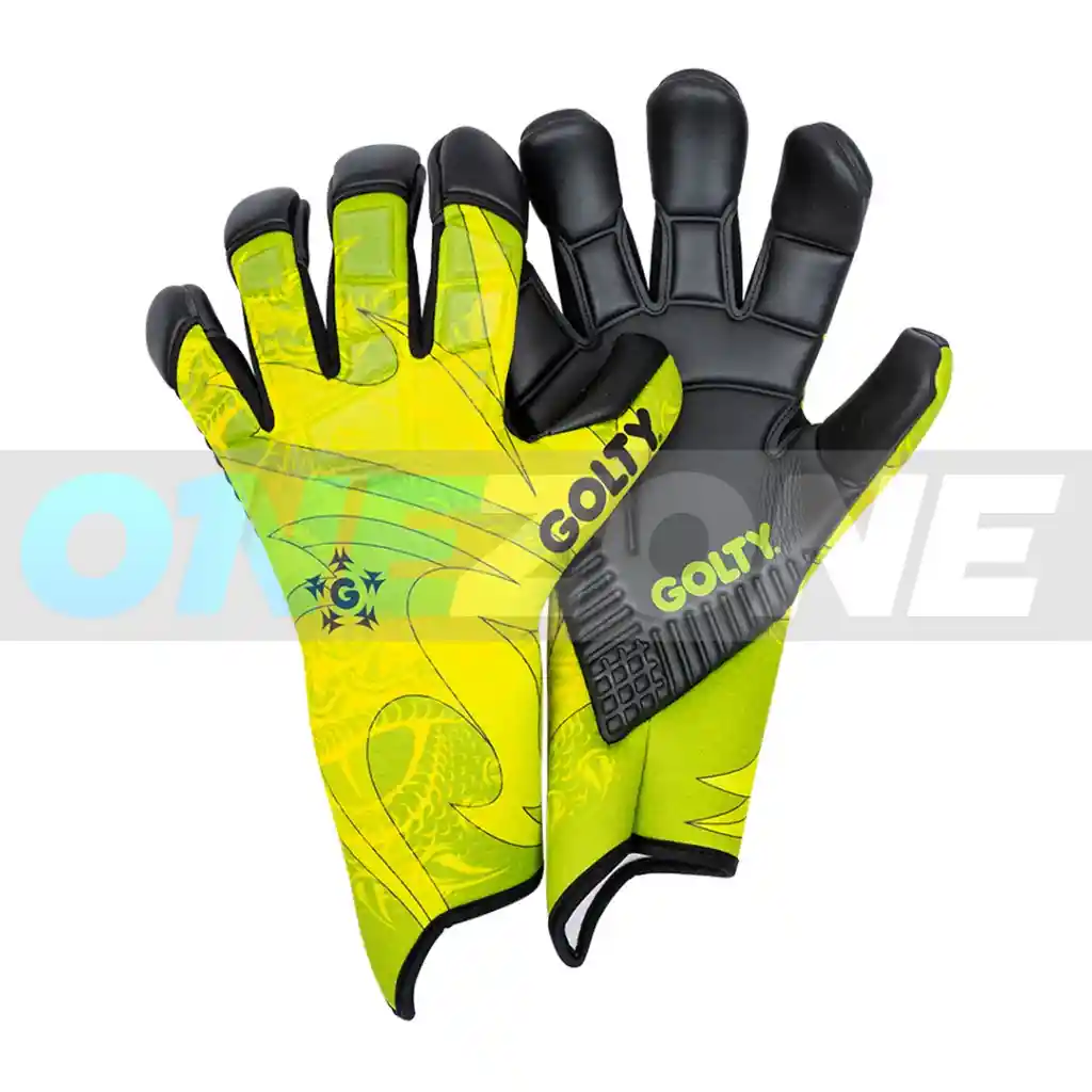 Guante De Fútbol Golty Profesional Dragon Corte Hibrido/ Neón - Talla: 9