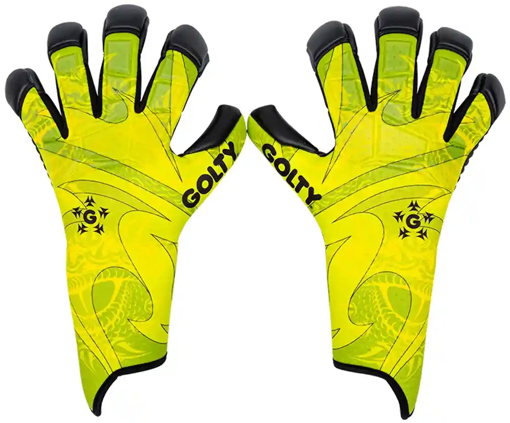 Guante De Fútbol Golty Profesional Dragon Corte Hibrido/ Neón - Talla: 10