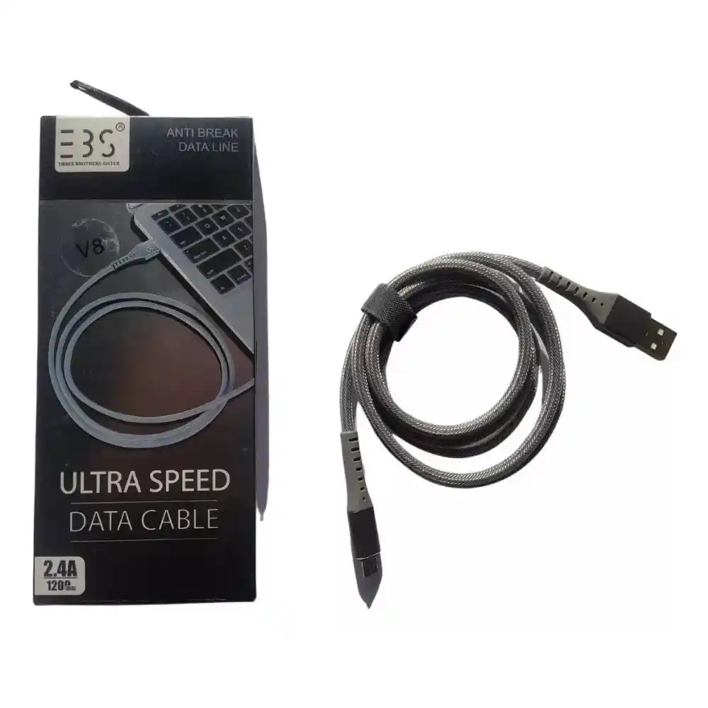 Cable Micro Usb Ebs Data Cable V8 1,20m Gris Ultra Speed